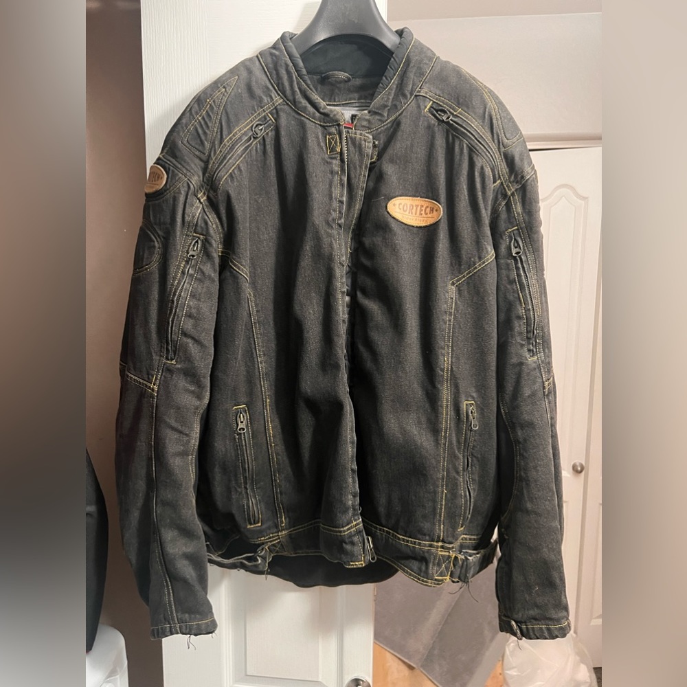 Denim motorcycle riding jacket 3x